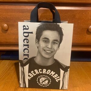 Abercrombie & Fitch Paper Shopping Gift Bag with Cloth Handles 12” X 9”